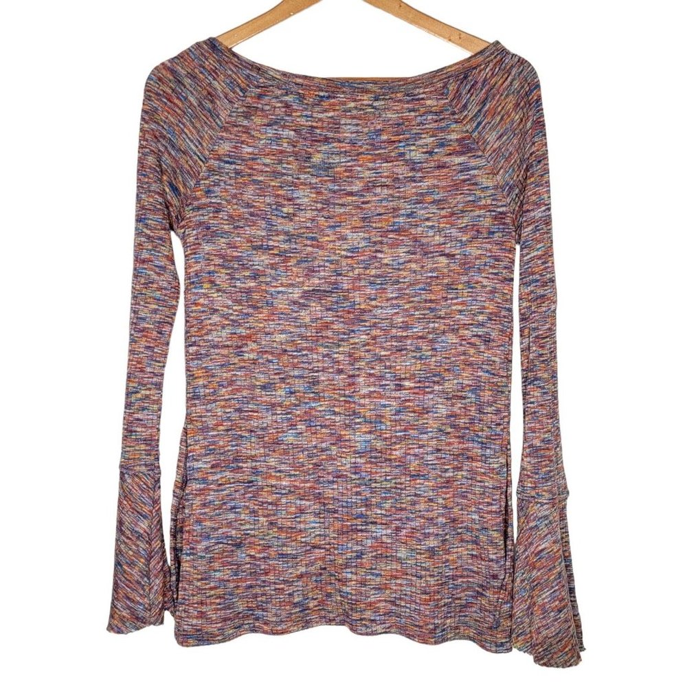 Akemi + Kin XS Multicolored Boat Neck Women's Bell Long Sleeve Top - Picture 2 of 6